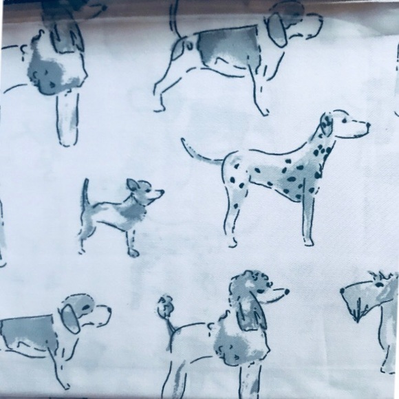 Cynthia Rowley Gray Puppy Dog Pugs Twin Sheet Set - Picture 6 of 7